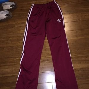 Red adidas sweat pants